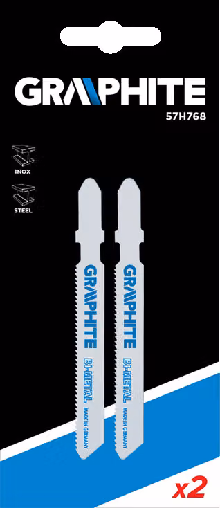 Lame per seghetto alternativo GRAPHITE, 21TPI, impugnatura a T, cpl. 2 pezzi.