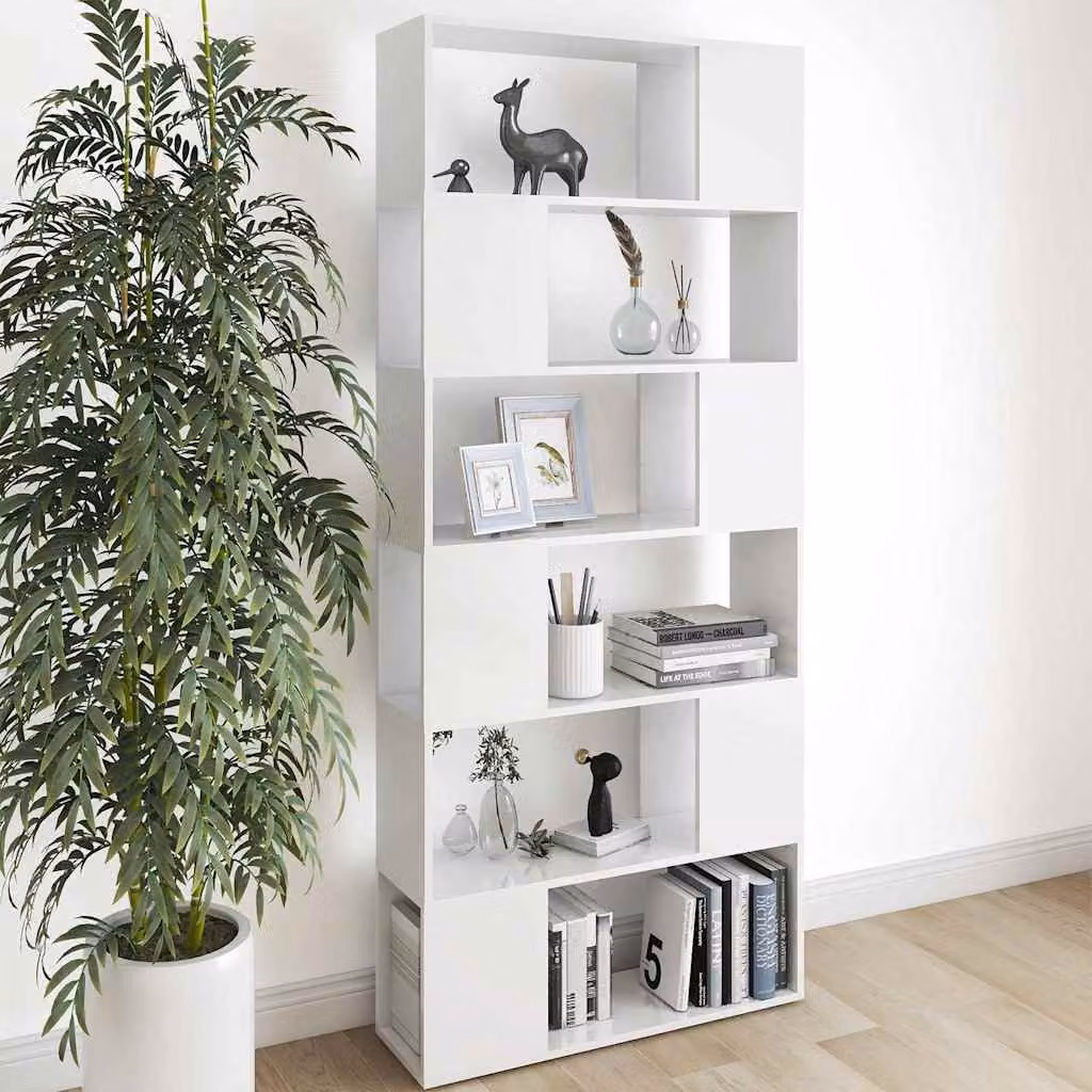 Libreria/Divisorio vidaXL Bianco in MDF L: 80 cm, P: 24 cm, H: 186 cm