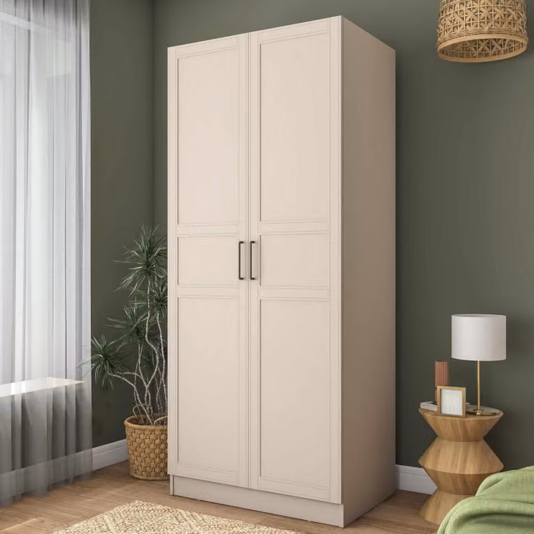 Skye Decor, armadio di alta qualità, color sabbia, dimensioni 90x210x57,5 cm | 100% melaminico