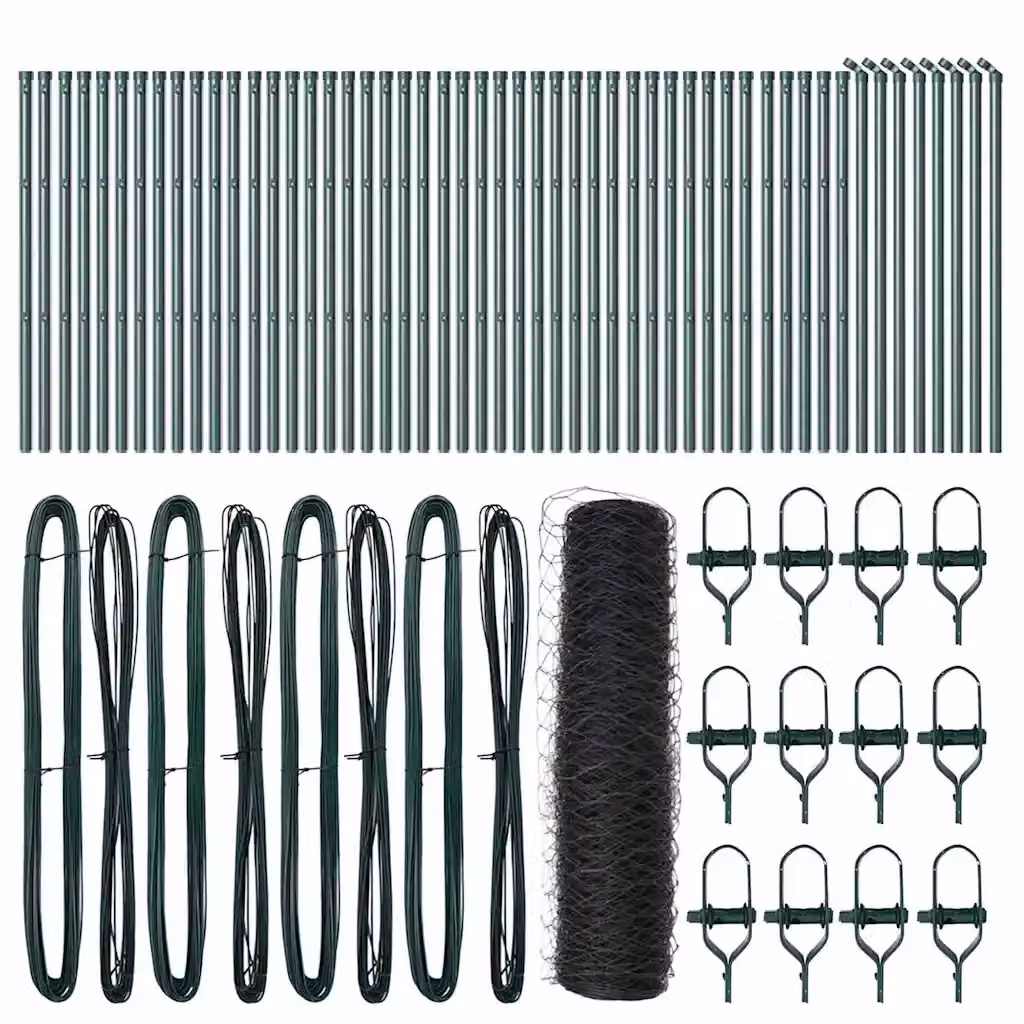 Palo della recinzione rotondo vidaXL in acciaio e PVC, Grigio, H: 100 cm, L: 4 cm – 2