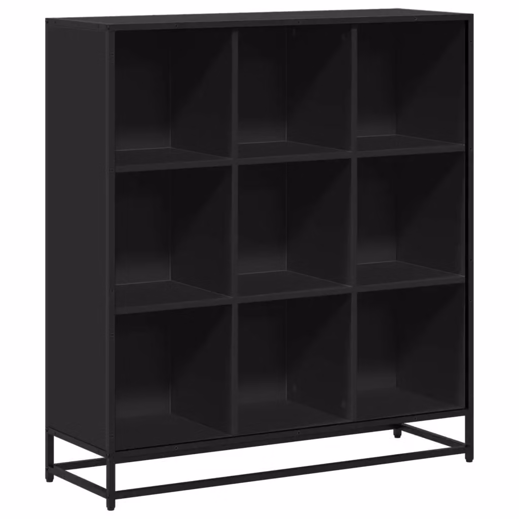 Libreria Industrial in Metallo e MDF Nera vidaXL L: 97,5 cm, P: 33,0 cm, H: 107,5 cm – 2