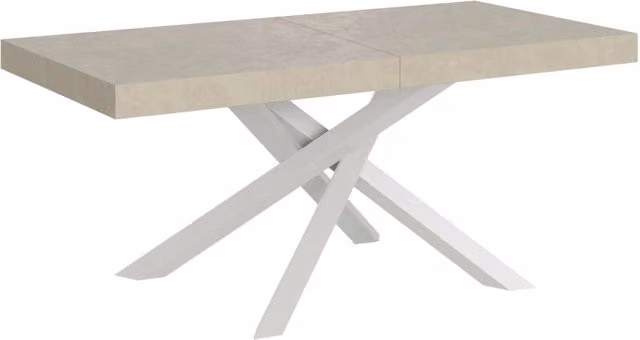 Tavolo Allungabile 180-440x90x77 cm Volantis Cashmere Telaio Bianco