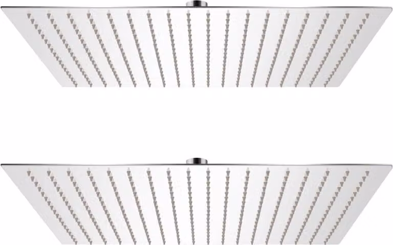 The Living Store Soffioni doccia a pioggia 2 pz. Acciaio inox 50 x 50 cm