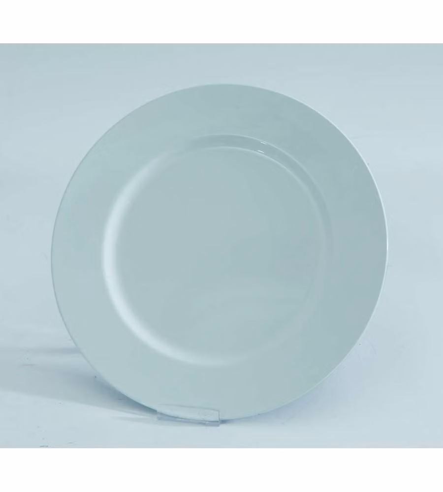 Piatto di Plastica Bianco D.33 cm - Satinato Lucido