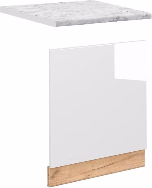 Pannello frontale Vicco Fame-Line Bianco lucido e Rovere dorato con effetto Marmo, Larghezza: 60 cm – 1