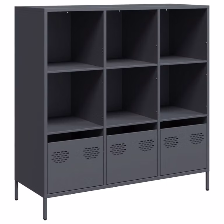 Credenza Antracite 101,5x39x103,5 cm Acciaio
