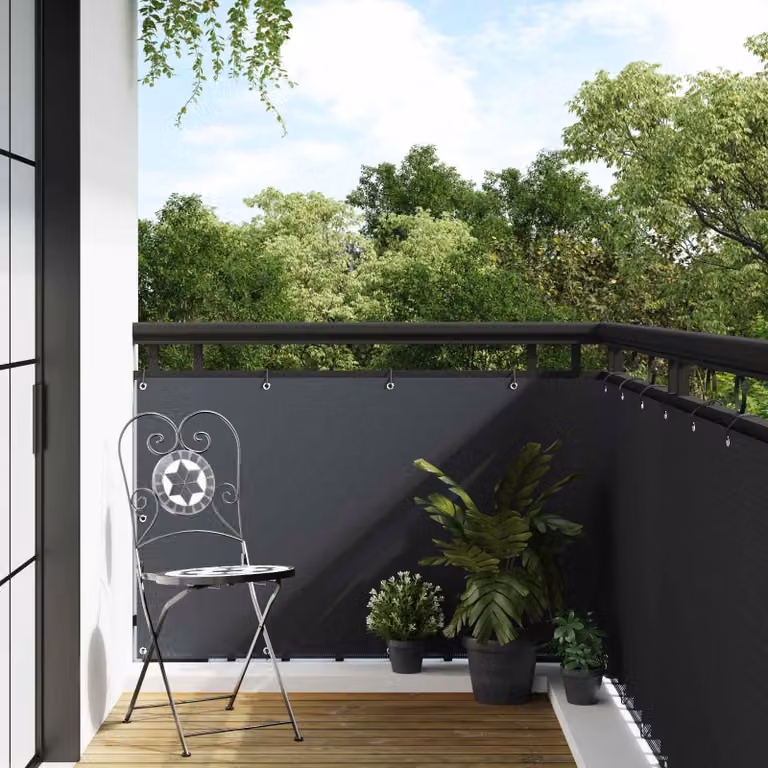 Schermo per balcone vidaXL in polyrattan color antracite, L 600 cm x H 100 cm
