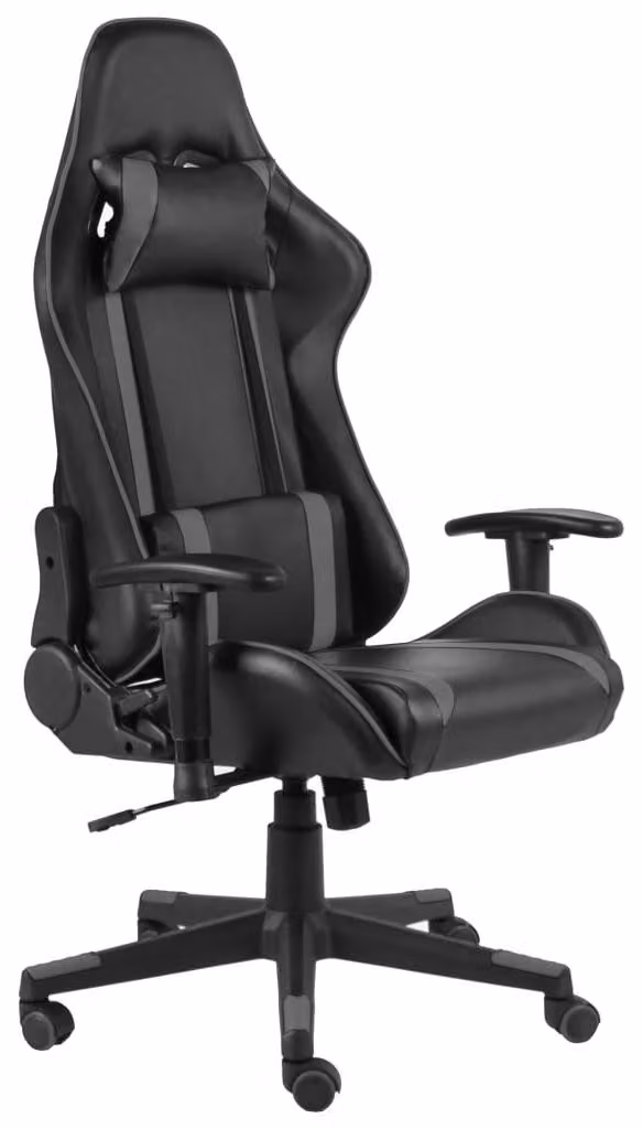 Gamestoel – Sedia da ufficio ergonomica con schienale regolabile, colore grigio