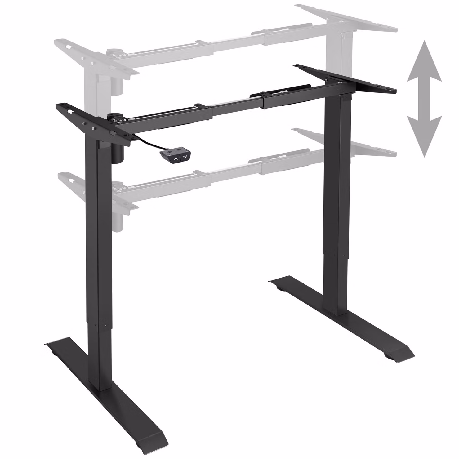 Telaio per scrivania elettrico regolabile in altezza TecTake GmbH, nero, L/P/H: 85-129 x 65 x 71-121 cm – 2