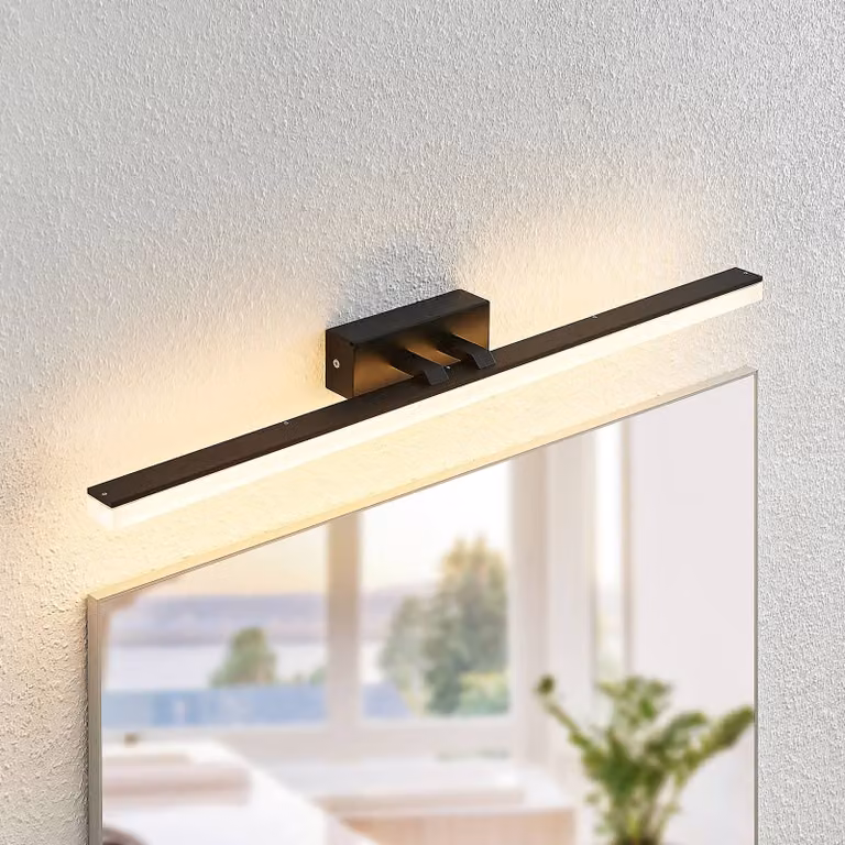 Applique da parete Lisana Lucande, Nero, Bagno, Metallo, Moderno, Applique