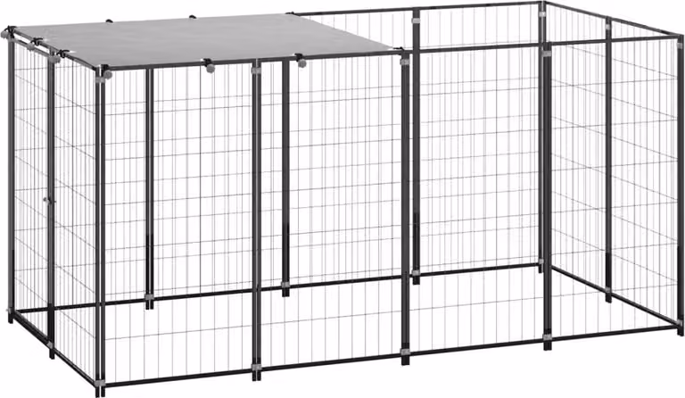 The Living Store Cuccia per cani nera 2,42 m² in acciaio