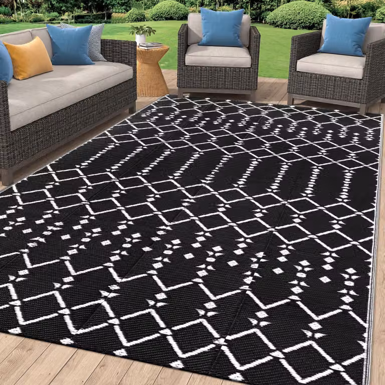 Omgoods - Tappetino impermeabile e reversibile per esterni, dimensioni 150 x 240 cm, ideale per giardino e picnic