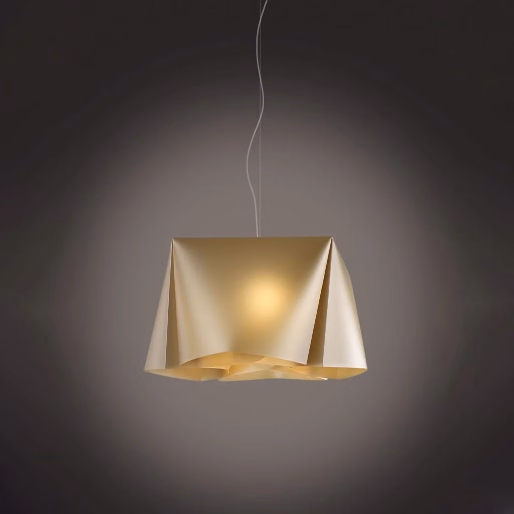 Lampada a sospensione moderna Wanda Polilux Linea Zero in oro e metallo cromo, diametro 45 cm, attacco E27 – 2