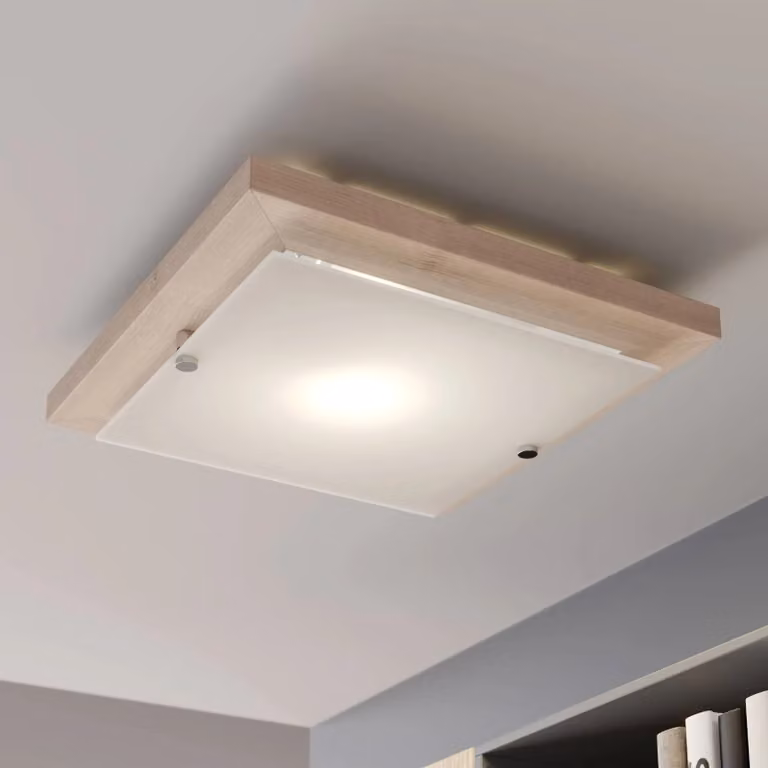 Plafoniera soffitto Kerio Lamkur, dimmerabile, Legno chiaro, Soggiorno / Sala da pranzo, Legno, Moderno, Plafoniera