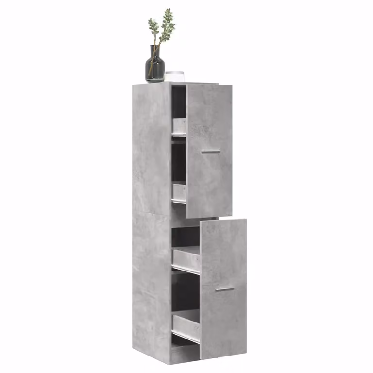 Armadietto da Farmacia a Parete vidaXL Grigio Cemento con Ripiani Interni L/P/H: 30 x 41 x 144,5 cm