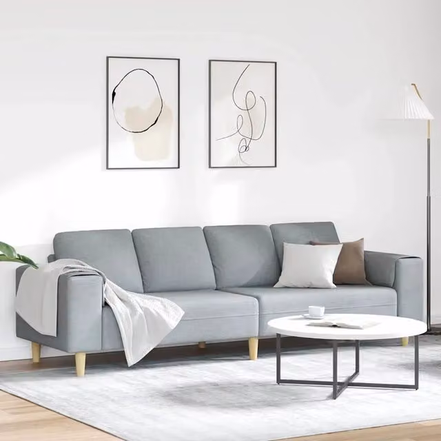 Divano per Soggiorno-Sofa da Soggiorno-Divanetto Grigio chiaro 250 x 77 x 76 cm Poliestere
