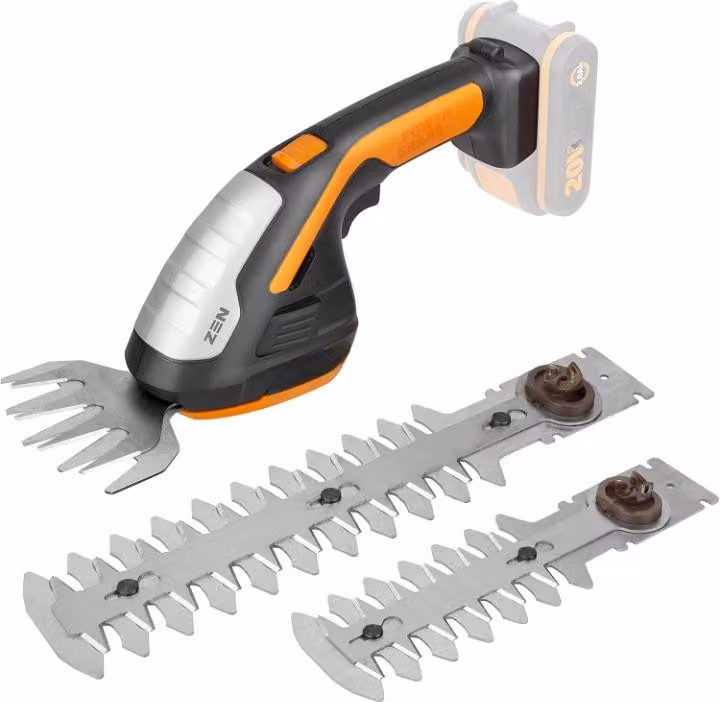 Tagliasiepi elettrico - 3 funzioni: potatore di siepi, potatore di arbusti e decespugliatore - 36W - nero e arancione
