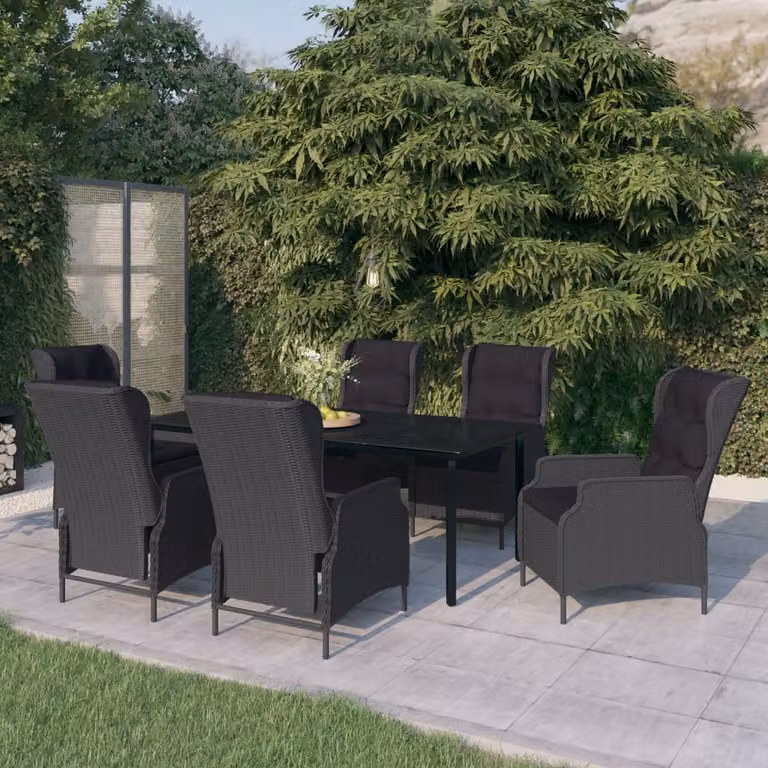 Maison Exclusive - Set da pranzo da giardino da 7 pezzi, grigio scuro