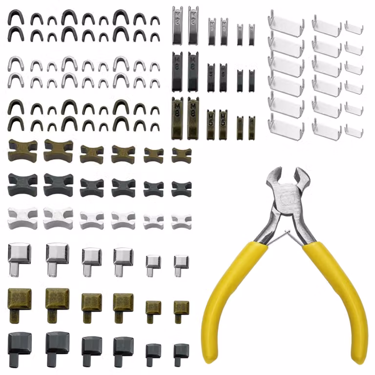 Kit di riparazione per cerniere (123 pezzi) – Include pinze per giacche e jeans