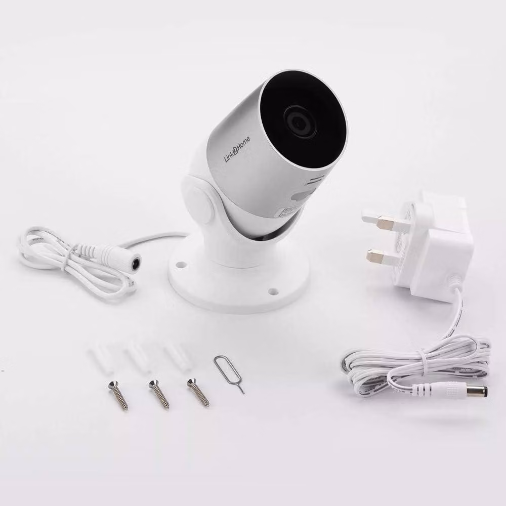 Telecamera Wi-Fi per esterni, resistente alle intemperie, ideale per la sicurezza domestica, la videosorveglianza e il monitoraggio, non richiede hub (colore argento)