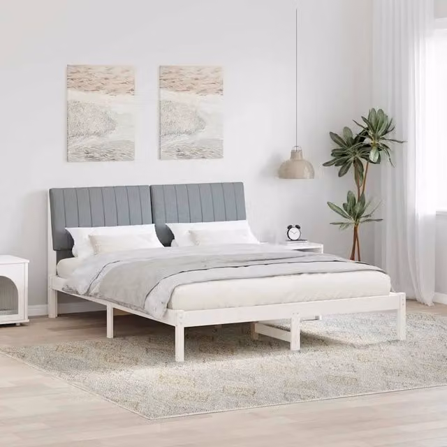 Struttura del letto Bianco 150 x 200 cm Pino massello 3394417