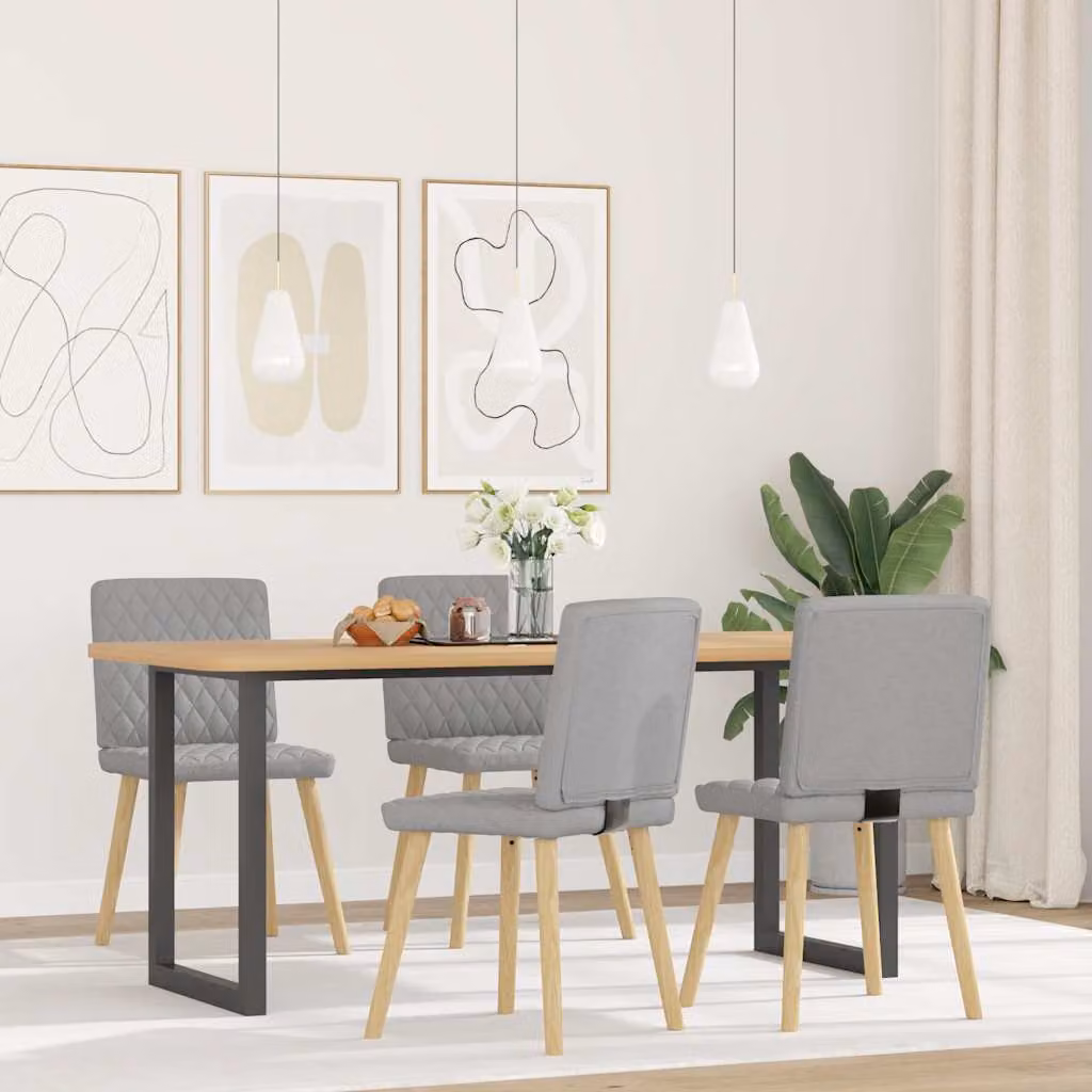 vidaXL Sedie da Pranzo 4 pz Grigio Nuvola in Tessuto