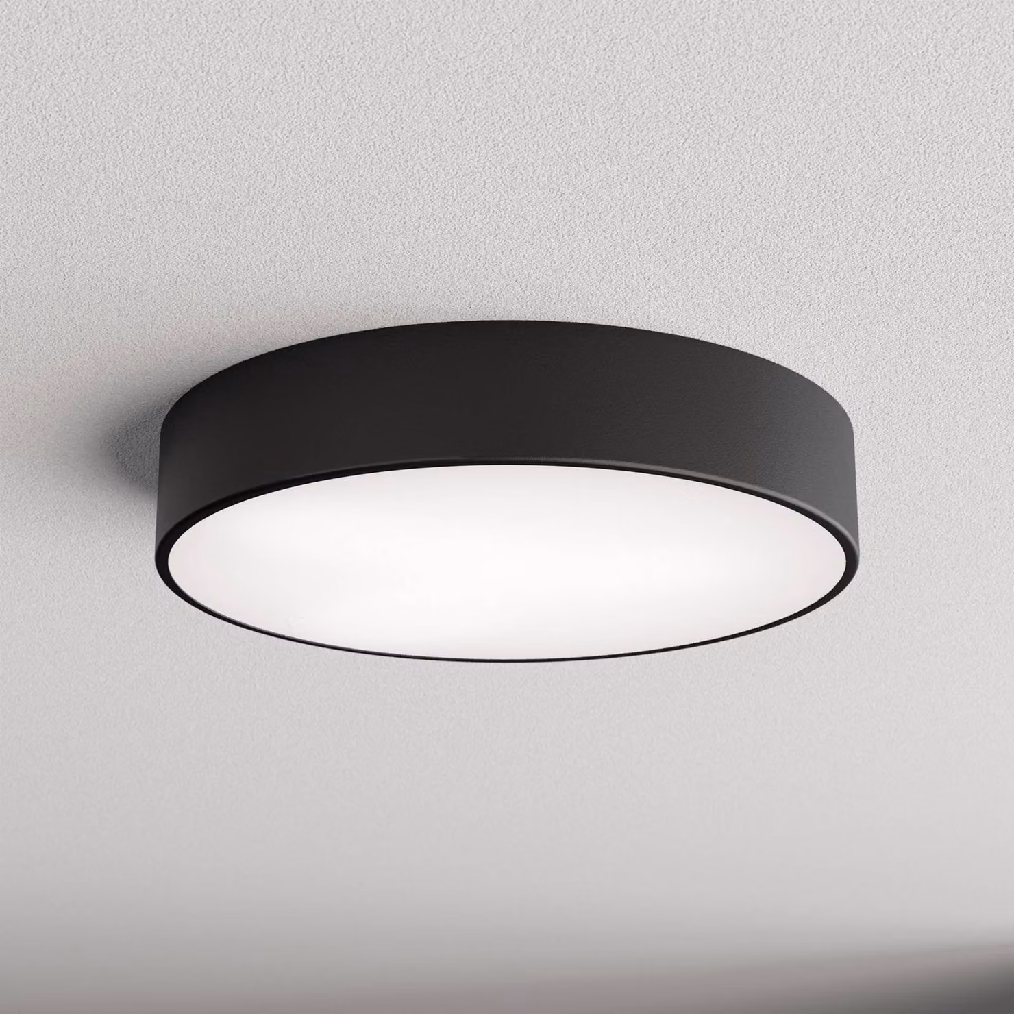 Plafoniera con sensore di movimento Cleo 400 TEMAR LIGHTING, Nero, Corridoio, Metallo, Moderno, Plafoniera