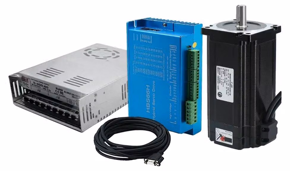 Motore passo-passo con controllo a circuito chiuso, encoder da 1000 impulsi per rotazione, driver da 400W, kit 12N HBS86H, albero da 14 mm, senza connettore