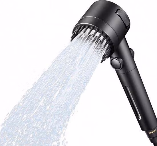 Soffione doccia a risparmio idrico con funzione a pioggia, soffione doccia a risparmio idrico, soffione doccia a risparmio idrico con 3 getti d'acqua, soffione doccia a pioggia, soffione doccia con amplificatore di pressione per acqua dura