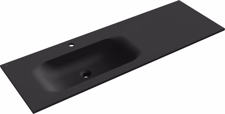 Mexen Vela lavabo incassato nel piano sinistro 141 x 46,5 cm, nero opaco - 25231471L