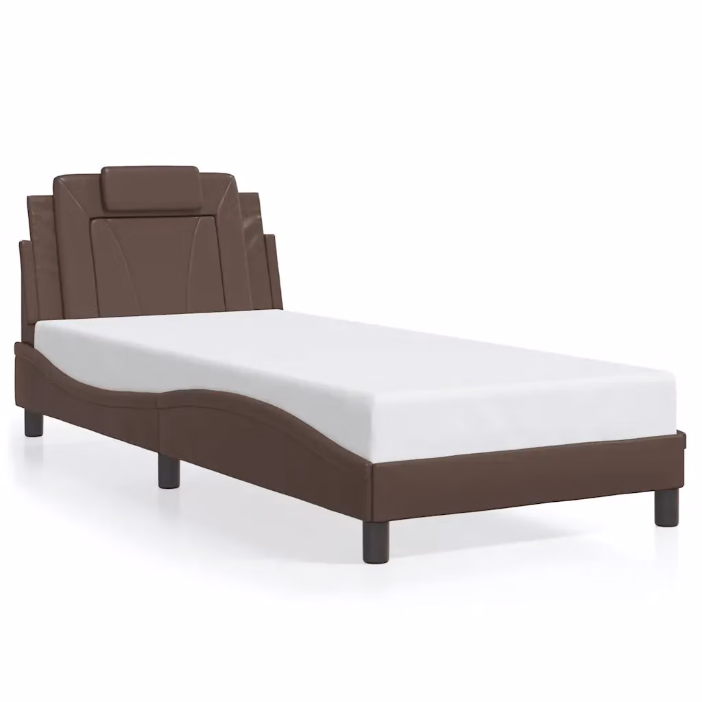 Giroletto Viana vidaXL in similpelle marrone senza materasso L 80 x P 200 cm – 2