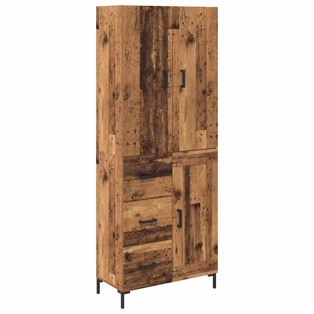 Credenza moderna vidaXL in legno ingegnerizzato marrone con ante a battente e ripiani interni, L/P/H: 69,5 x 34 x 180 cm – 2