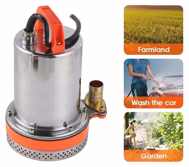 Pompa sommergibile, portata massima di 8 metri, alimentazione solare/a batteria, 12V