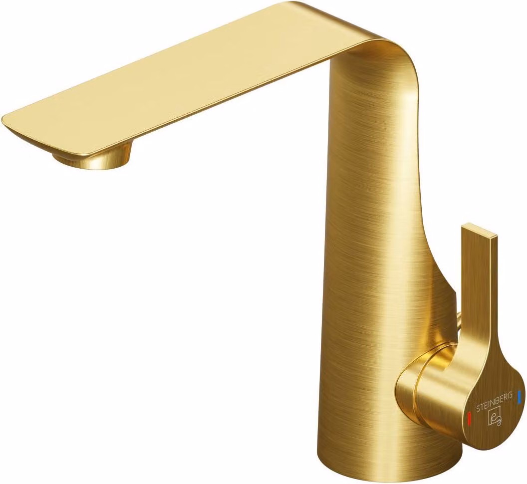 Steinberg Série 290 Mitigeur de lavabo, avec cartouche céramique, avec garniture de vidage, saillie 150mm, 2901000BG, 2901000BG