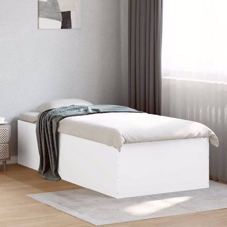 vidaXL Giroletto Bianco in Legno con Doghe Fisse L: 100 cm, P: 200 cm