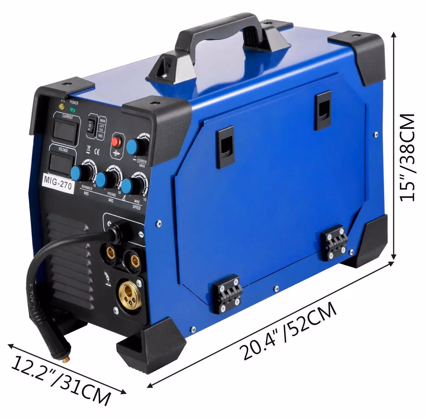 Saldatrice inverter 3-in-1 – MIG, MMA, TIG – 50-270A – Tecnologia IGBT – Colore blu