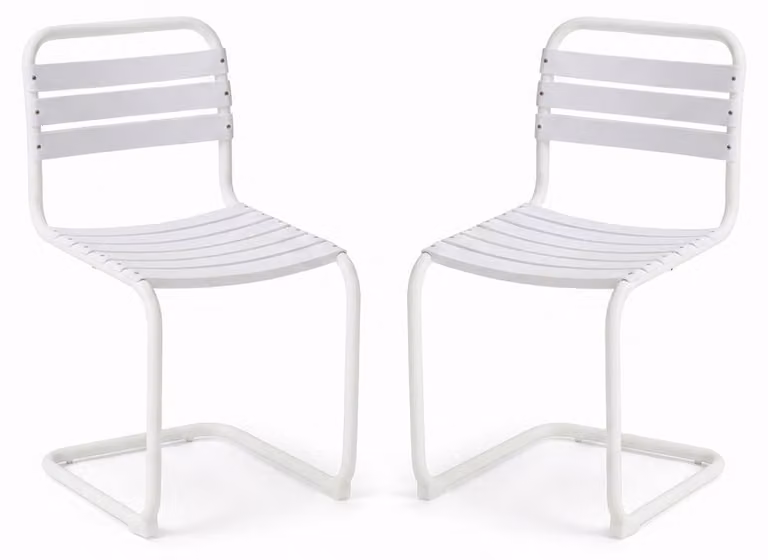 Set di 2 sedie in acciaio e polipropilene, con piedini antiscivolo, design moderno, ideali per giardino, terrazzo, cucina, bar e ristoranti – Nadia Weiß