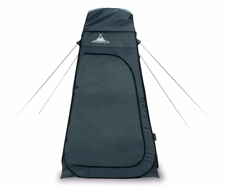 Doccia portatile gonfiabile, altezza 210 cm, dimensioni 120x120 cm, ideale per uso esterno e campeggio
