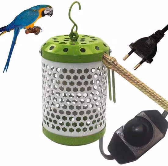 Lampada riscaldante in Vetroceramica a infrarossi per gabbie per uccelli - 50W - Verde, Bianco - Adatta per pappagalli, canarini, uccelli e piccoli animali domestici