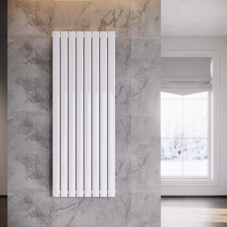 SONNI - Radiatore a pannello, design verticale, a singolo strato, colore bianco, dimensioni 1600x619 mm, senza resistenza riscaldante