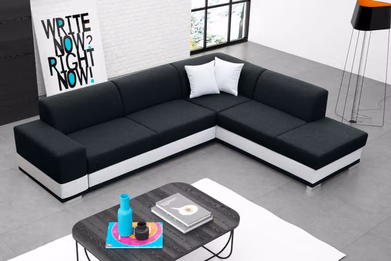 Sofa Schlafsofa Designer Sofa mit Bettfunktion + Bettkasten Ecksofa Couch