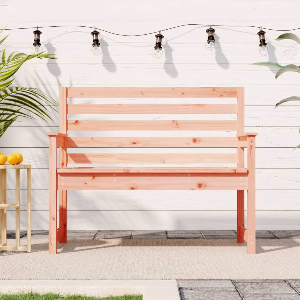 Panca da giardino vidaXL in legno massello di Douglas marrone con braccioli L: 109 cm, P: 48 cm, H: 91,5 cm