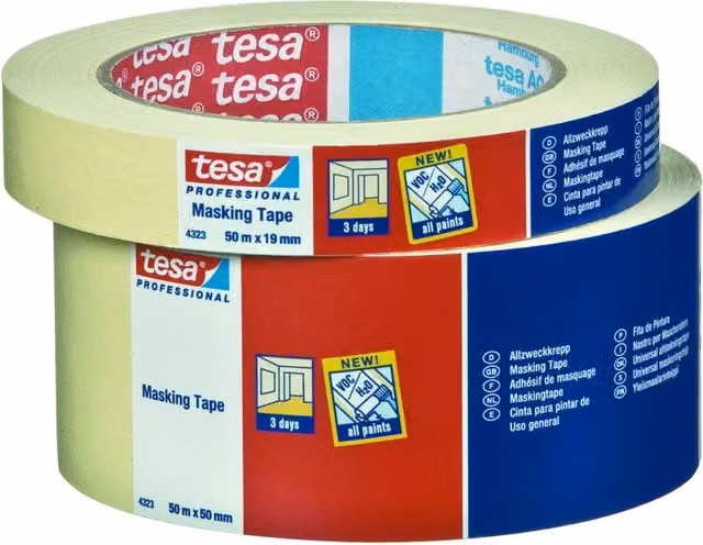 Confezione da 36 rotoli di nastro per mascheratura Tesa giallo, L: 50 mm x Lunghezza: 50 m
