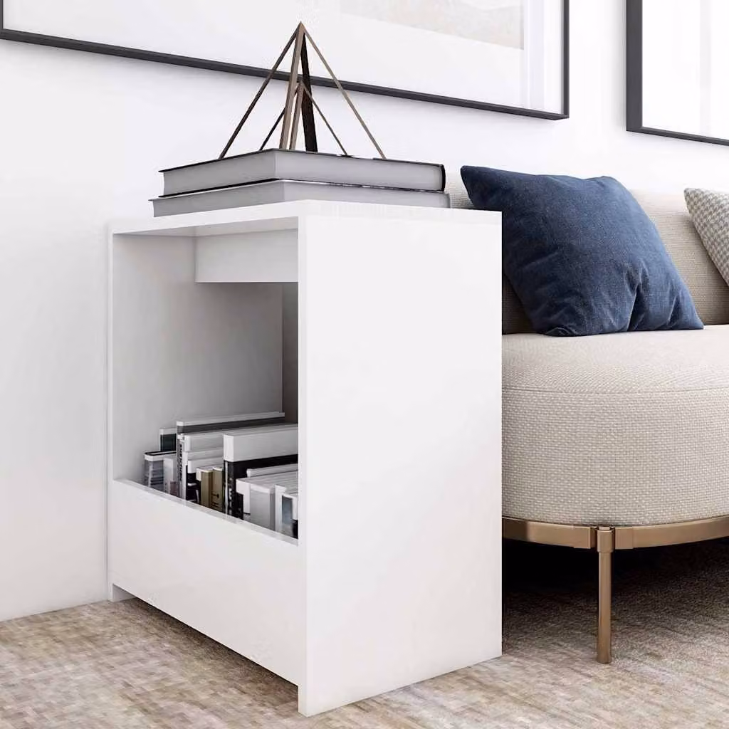 vidaXL Tavolino moderno bianco in legno e MDF L: 50 cm, P: 26 cm, H: 50 cm