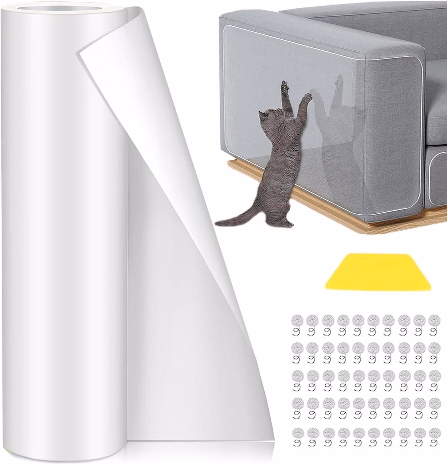 Solidchoice - Pellicola protettiva per mobili, autoadesiva, ideale per proteggere dai graffi dei gatti, dimensioni 40 x 500 cm