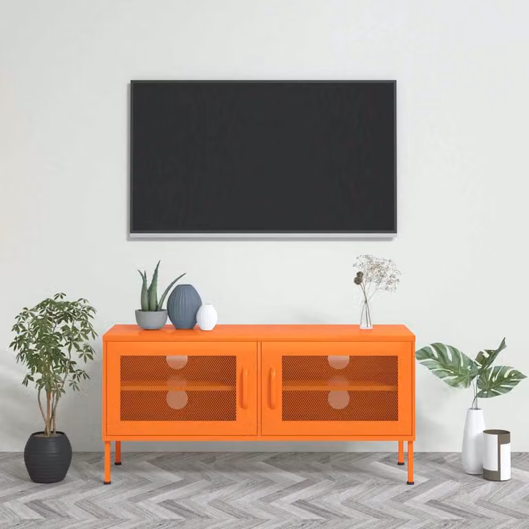 Mobile TV vidaXL in metallo arancione L: 105 cm, P: 35 cm, H: 50 cm