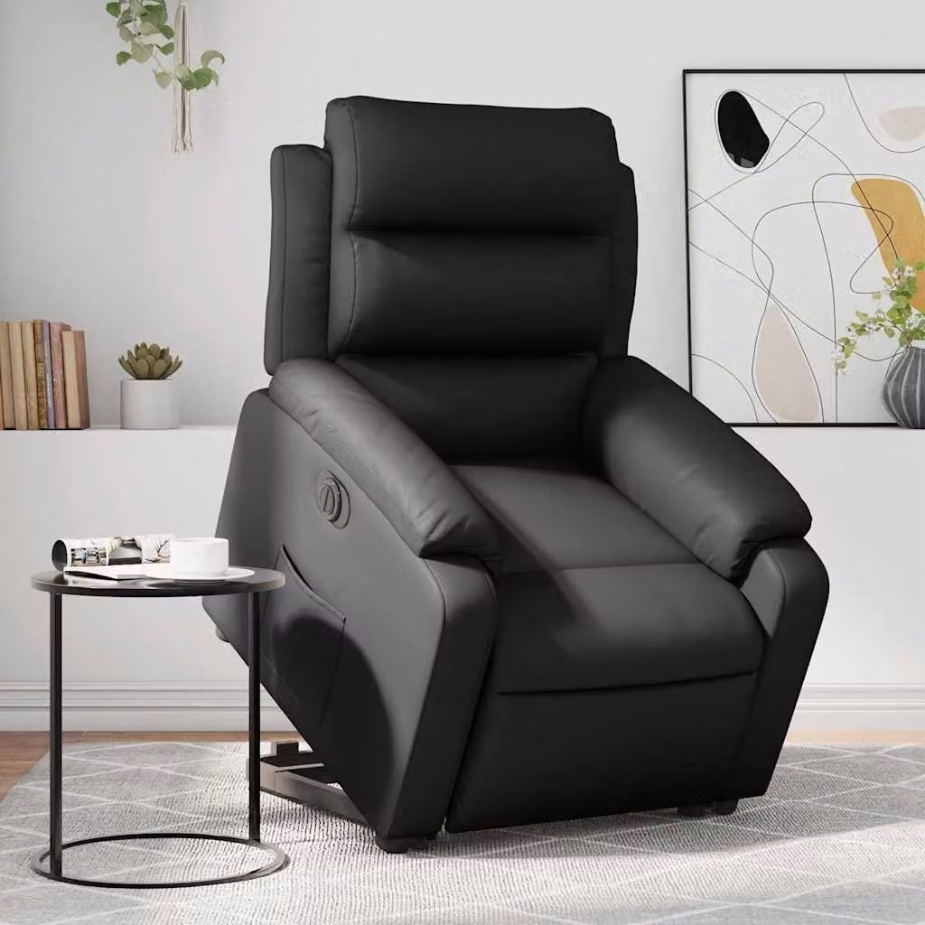 vidaXL Poltrona Alzapersona Reclinabile Elettrica Nera in Similpelle con Braccioli – 1