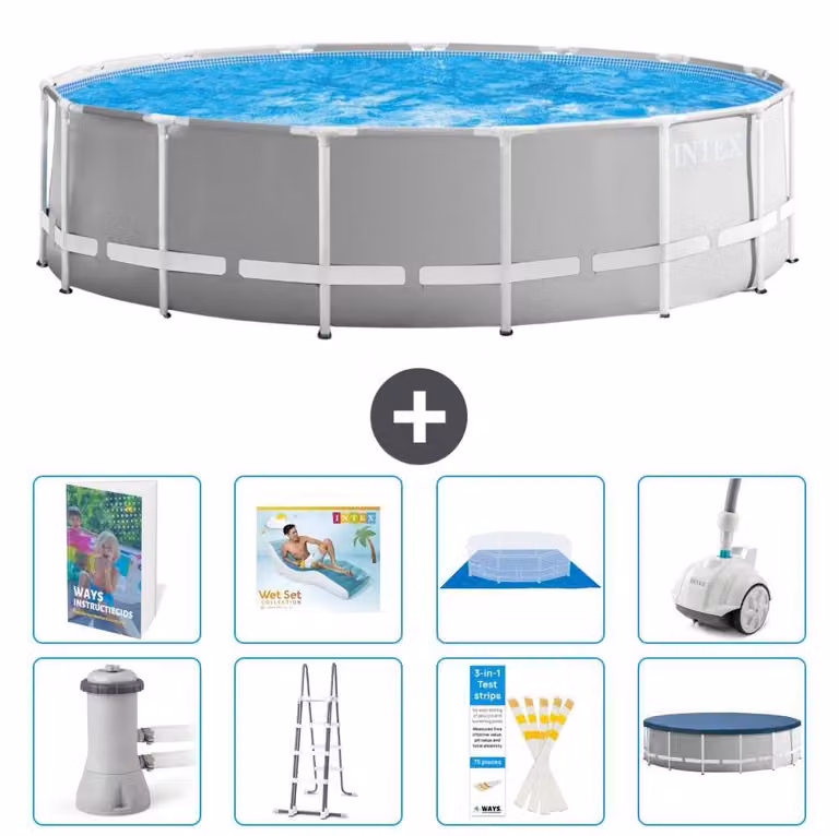 Struttura per piscina a forma di prisma - 457x122 cm - composta da 7 elementi - modello S584