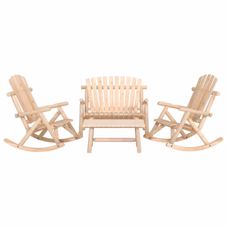 Maison Exclusive - Set da lounge per giardino, composto da 4 pezzi, in legno massello di abete