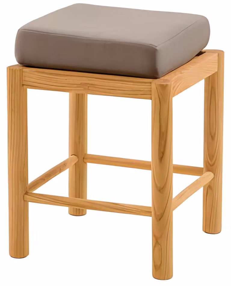 Eleganter brauner Holz Hocker modern vielseitig als Sitz- oder
